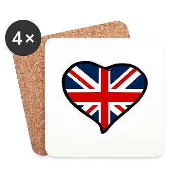 Union Jack - Coasters (set of 4) - white - Front