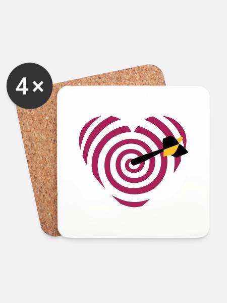heart target darts - Coasters (set of 4) - white