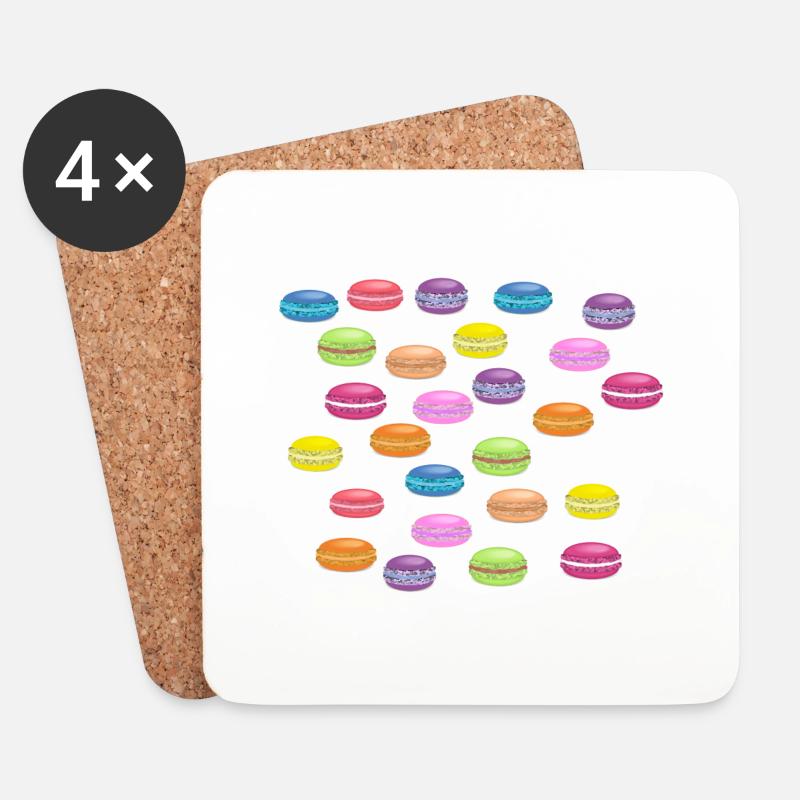 Macarons - Coasters (set of 4) - white