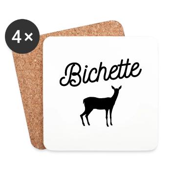 Bichette - Dessous de verre (lot de 4) - blanc - Devant