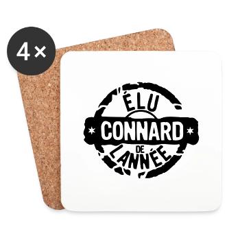 connard elu annee tampon meilleurs - Dessous de verre (lot de 4) - blanc - Devant