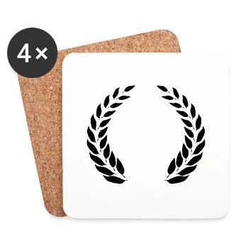 Laurel wreath design - Coasters (set of 4) - white - Front