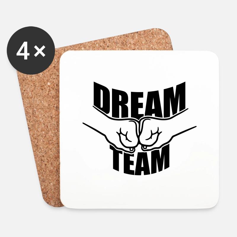 Faustschlag Dream Team - Untersetzer (4er-Set) - Weiß