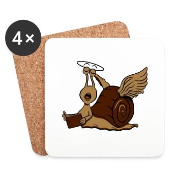Schnecke lustig engel - Untersetzer (4er-Set) - Weiß - Vorne