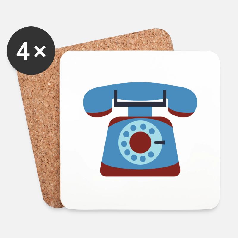 Telefon - Untersetzer (4er-Set) - Weiß