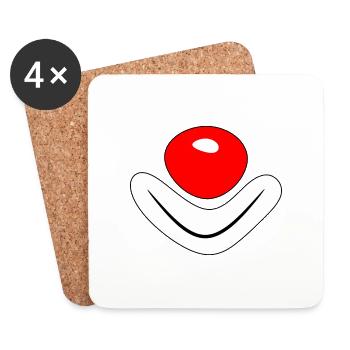 Clown - always keep a good mood - Coasters (set of 4) - white - Front