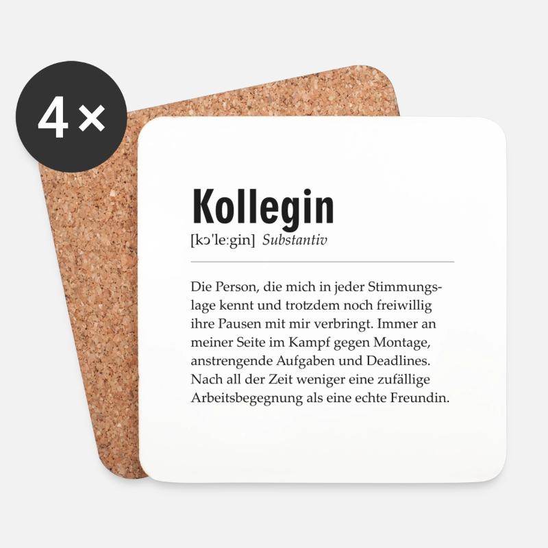 Spruchdesign - Kollegin - Untersetzer (4er-Set) - Weiß