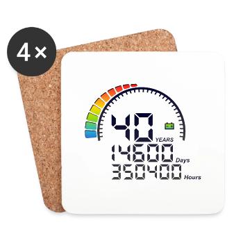 40 years anniversary counter days hours fast - Coasters (set of 4) - white - Front