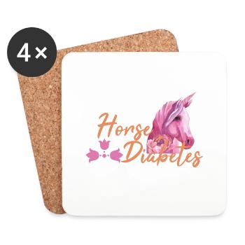 diabetes horse - Coasters (set of 4) - white - Front