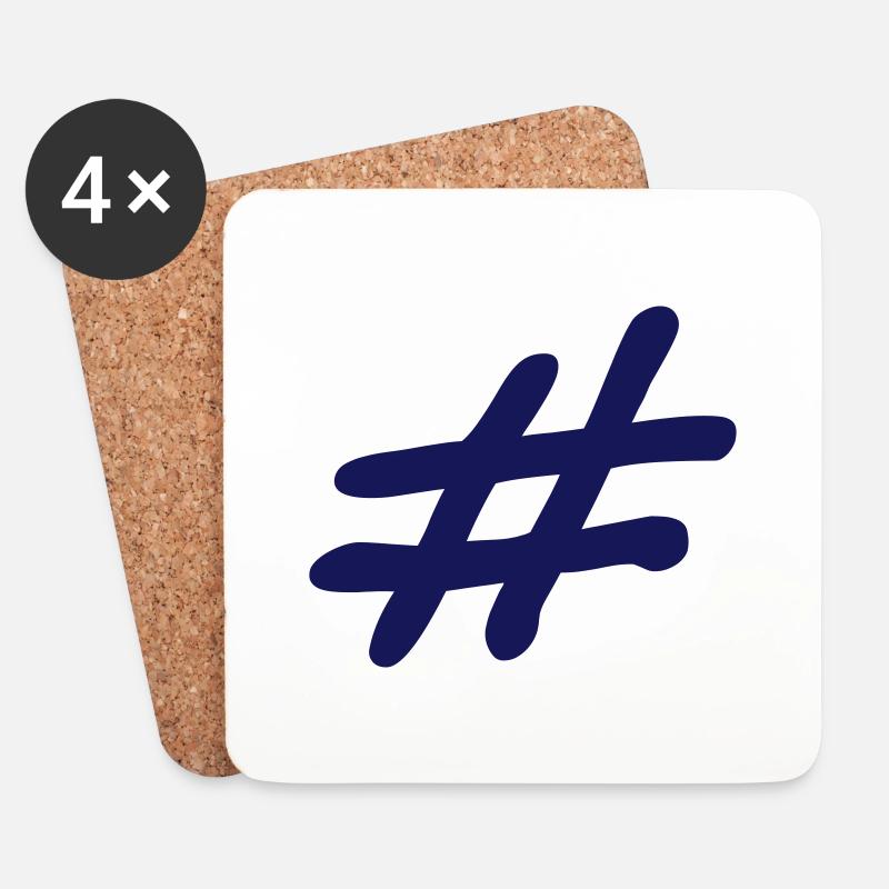 hashtag - Coasters (set of 4) - white