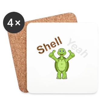 Shell Yeah Tortue Tortue - Dessous de verre (lot de 4) - blanc - Devant