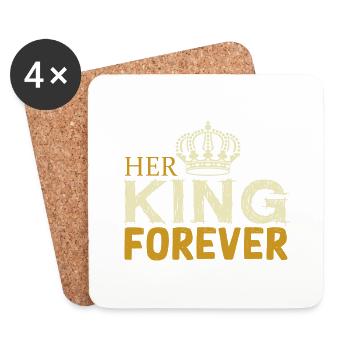 Her King forever - Untersetzer (4er-Set) - Weiß - Vorne