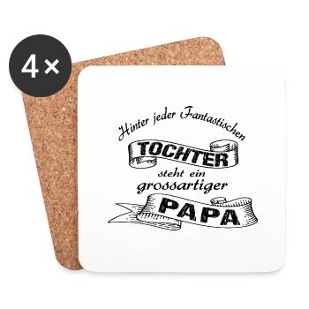 Vater Tochter - Untersetzer (4er-Set) - Weiß - Vorne