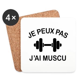 Je Peux Pas J'ai Muscu - Dessous de verre (lot de 4) - blanc - Devant