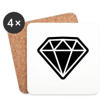 Diamond icon - Coasters (set of 4) - white - Front