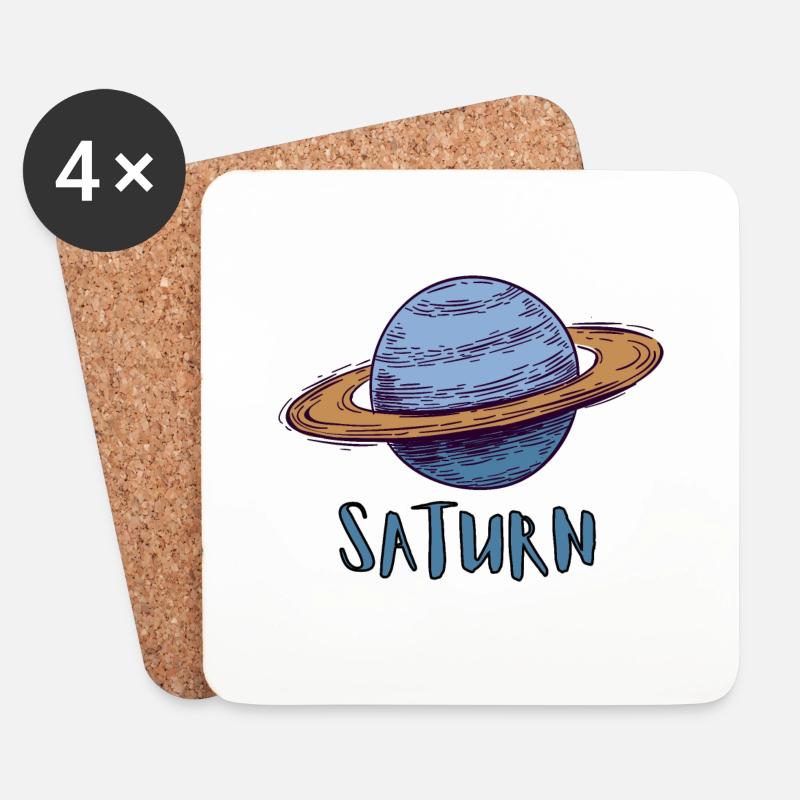 Saturn - Untersetzer (4er-Set) - Weiß