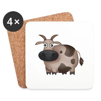 Cow - Coasters (set of 4) - white - Front