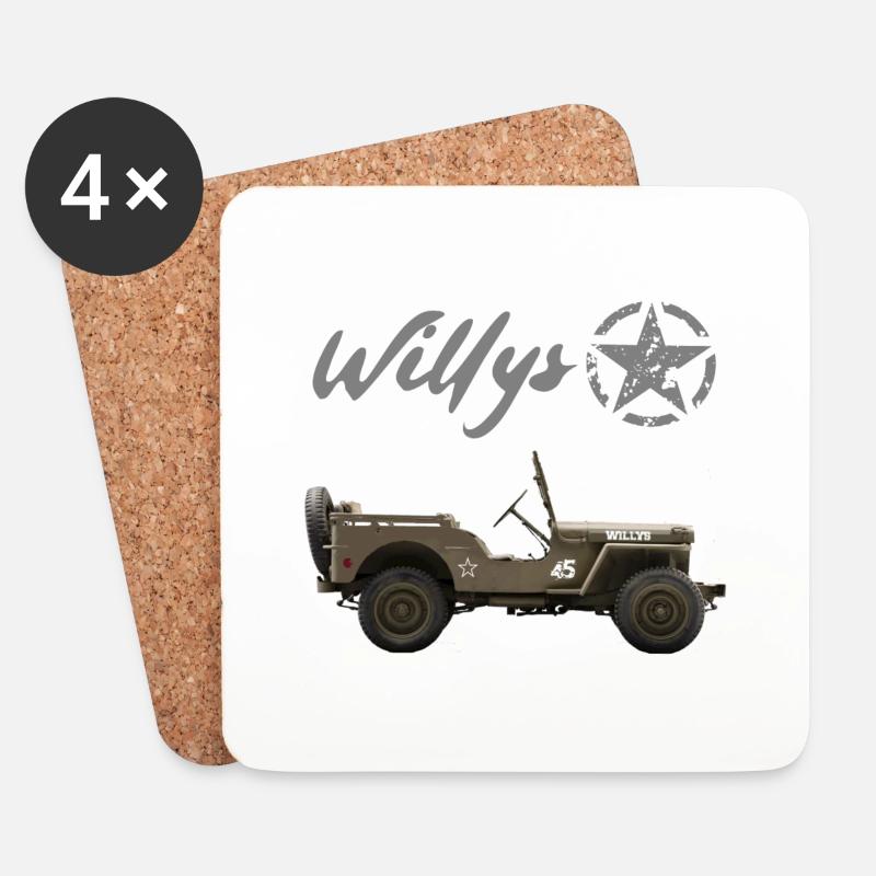 Willys Stern - Untersetzer (4er-Set) - Weiß