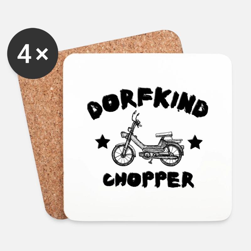 Dorf Mofa Dorfkind Moped Roller - Untersetzer (4er-Set) - Weiß