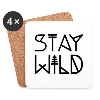 Stay Wild - Untersetzer (4er-Set) - Weiß - Vorne