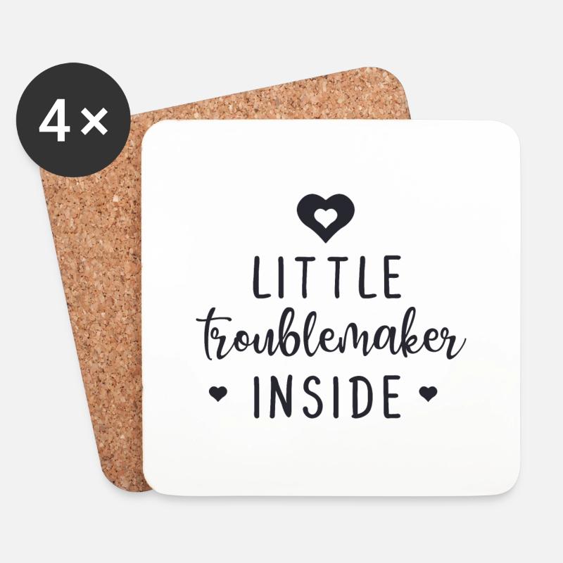 Little Troublemaker Inside - Untersetzer (4er-Set) - Weiß