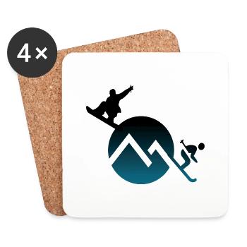 Entre snow et ski - Dessous de verre (lot de 4) - blanc - Devant