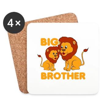 BIG BROTHER LIONS by The Manzanita - Dessous de verre (lot de 4) - blanc - Devant