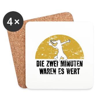 HANDBALL HANDBALLER ZWEI MINUTEN FOUL - Untersetzer (4er-Set) - Weiß - Vorne