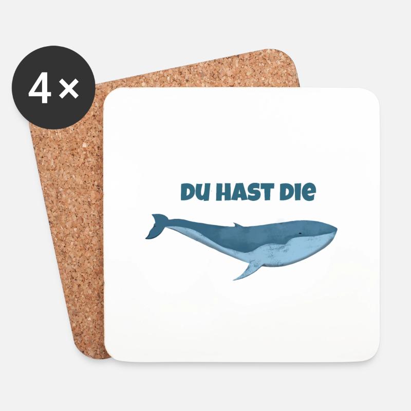 Du hast die Wal - Untersetzer (4er-Set) - Weiß