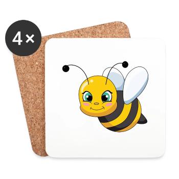 Abeille - abeille - Dessous de verre (lot de 4) - blanc - Devant