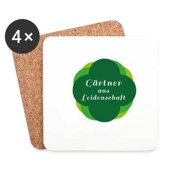gärtner aus leidenschaft, gärtner, blumen,grün - Untersetzer (4er-Set) - Weiß - Vorne