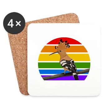 Wiedehopf oiseau arc-en-ciel variété oiseau chanteur - Dessous de verre (lot de 4) - blanc - Devant