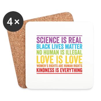 Science is Real Black Lives Matter - Coasters (set of 4) - white - Front