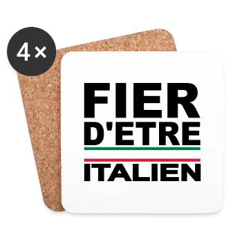 Fier d'être supporter Italie, italia - Dessous de verre (lot de 4) - blanc - Devant