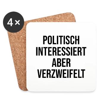 politik politisch interessiert verzweifelt Wahl - Untersetzer (4er-Set) - Weiß - Vorne