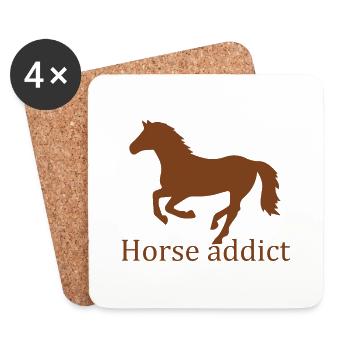 Cheval Horse - Dessous de verre (lot de 4) - blanc - Devant
