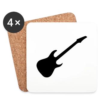 guitare electrique icone - Dessous de verre (lot de 4) - blanc - Devant