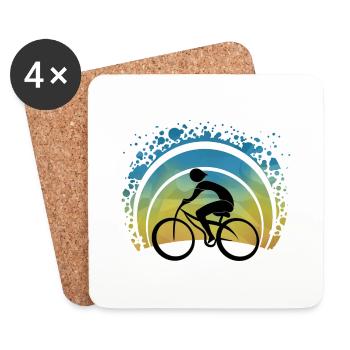 Radfahrer - Untersetzer (4er-Set) - Weiß - Vorne