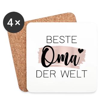 Beste Oma der Welt - Untersetzer (4er-Set) - Weiß - Vorne