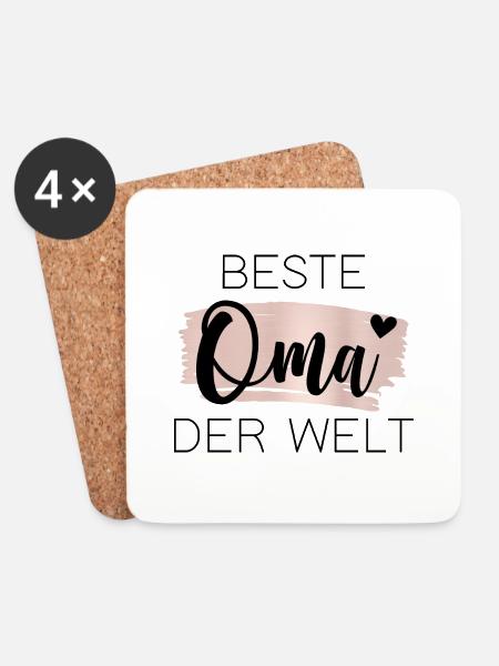 Beste Oma der Welt - Untersetzer (4er-Set) - Weiß