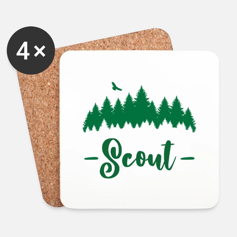 Scout / Scouting - Coasters (set of 4) - white