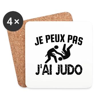 je peux pas j'ai judo - Dessous de verre (lot de 4) - blanc - Devant