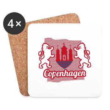 Armoiries de Copenhague - Dessous de verre (lot de 4) - blanc - Devant
