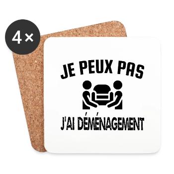 je peux pas j'ai déménagement - Dessous de verre (lot de 4) - blanc - Devant