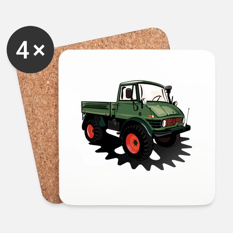 Unimog - Oldtimer - Offroad - Universal Motorgerät - Untersetzer (4er-Set) - Weiß