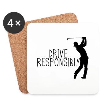 Drive Responsibly - Untersetzer (4er-Set) - Weiß - Vorne