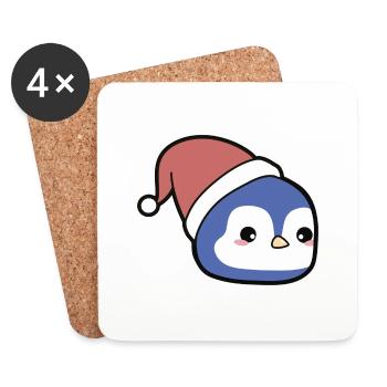 Noël pingouin - Dessous de verre (lot de 4) - blanc - Devant