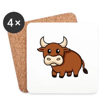 Sternzeichen Stier - Untersetzer (4er-Set) - Weiß - Vorne