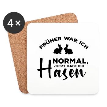 Geschenkideen für Hasenliebhaber - Untersetzer (4er-Set) - Weiß - Vorne