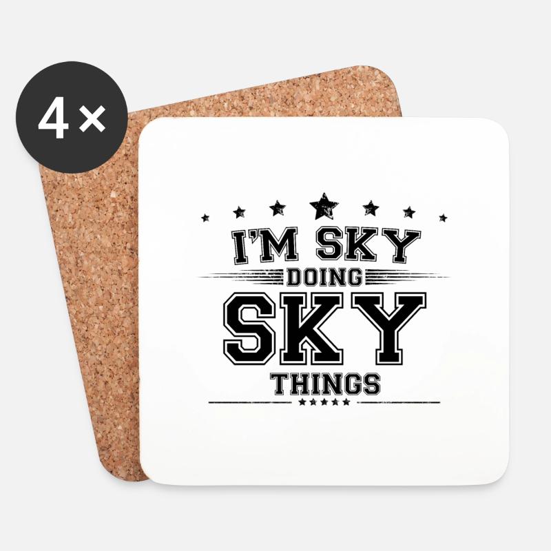 Ich bin Sky, der Sky-Dinge macht - Untersetzer (4er-Set) - Weiß
